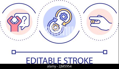 Bite sized learning for better academic results loop concept icon Stock Vector