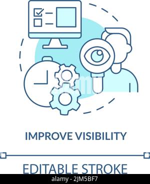 Improve visibility turquoise concept icon Stock Vector