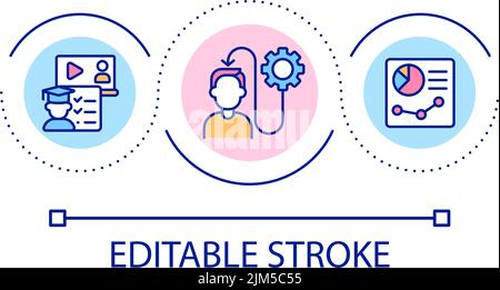Knowledge acquisition process loop concept icon Stock Vector