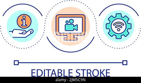 Digital learning opportunities loop concept icon Stock Vector