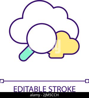Studying data virtual storage RGB color icon Stock Vector