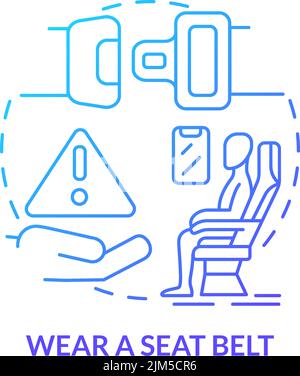 Wear seatbelt blue gradient concept icon Stock Vector
