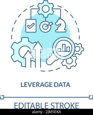 Leverage data turquoise concept icon Stock Vector