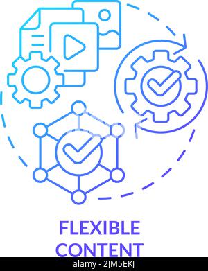 Flexible content blue gradient concept icon Stock Vector