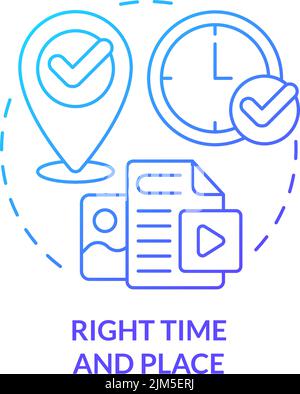 Right content blue gradient concept icon Stock Vector Image & Art - Alamy