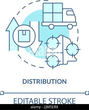 Distribution turquoise concept icon Stock Vector