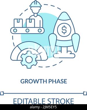 Growth phase turquoise concept icon Stock Vector