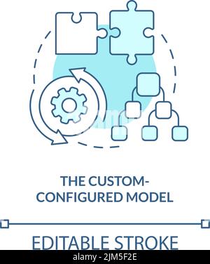 Custom configured model turquoise concept icon Stock Vector