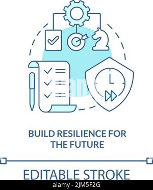 Build resilience for future turquoise concept icon Stock Vector