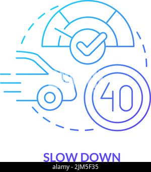 Slow down blue gradient concept icon Stock Vector