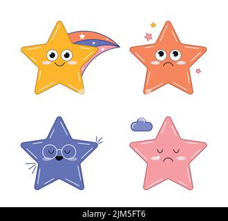 Set of cute stars Stock Vector