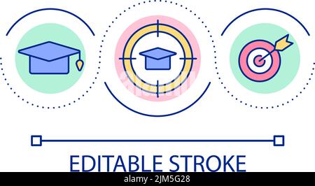 Educational goals setting loop concept icon Stock Vector