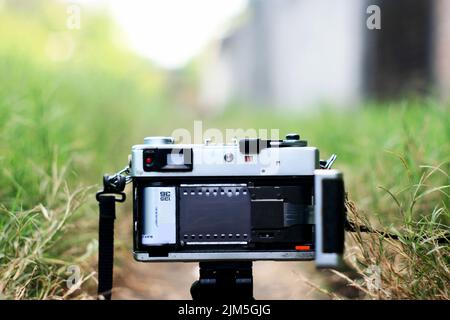 Rear view analog camera Stock Photo