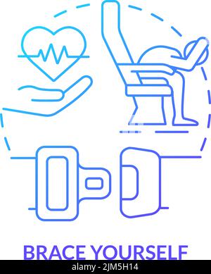 Brace yourself blue gradient concept icon Stock Vector