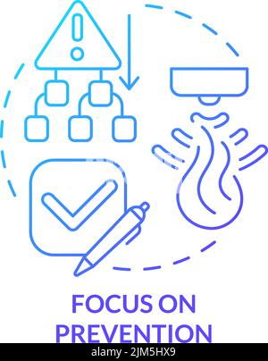 Focus on prevention blue gradient concept icon Stock Vector