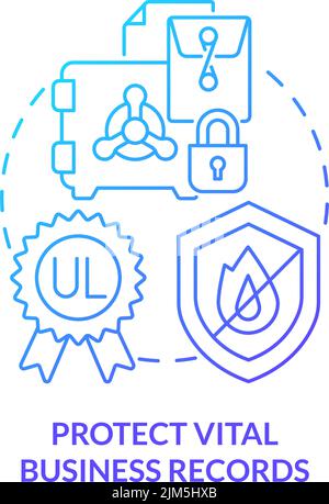 Protect vital business records blue gradient concept icon Stock Vector