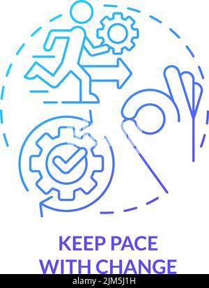 Keep pace with change blue gradient concept icon Stock Vector