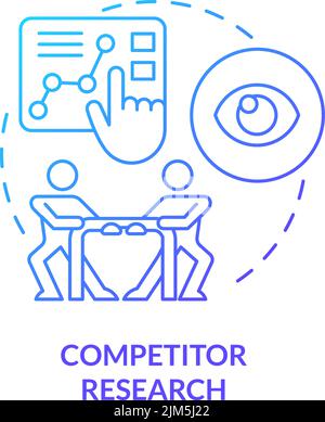 Competitor research blue gradient concept icon Stock Vector