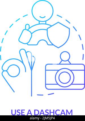 Use dashcam blue gradient concept icon Stock Vector