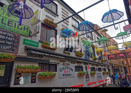 View of Commercial Court in Cathedral Quarter of Belfast in Northern Ireland Stock Photo