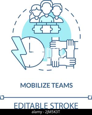 Mobilize teams turquoise concept icon Stock Vector