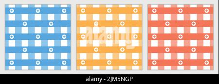 Gingham pattern set Stock Vector