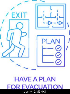 Have plan for evacuation blue gradient concept icon Stock Vector