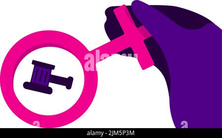Illustration about law and justice about abortion, pregnancy's and woman issues Stock Vector