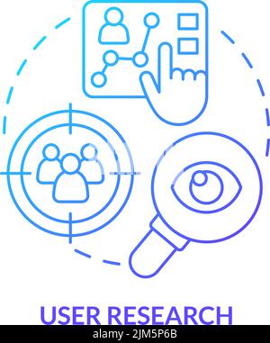 User research blue gradient concept icon Stock Vector