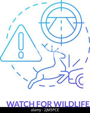 Watch for wildlife blue gradient concept icon Stock Vector