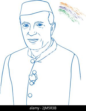 How to draw jawaharlal nehru  Drawings Simple art Indian flag