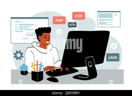 Programmer at work Stock Vector