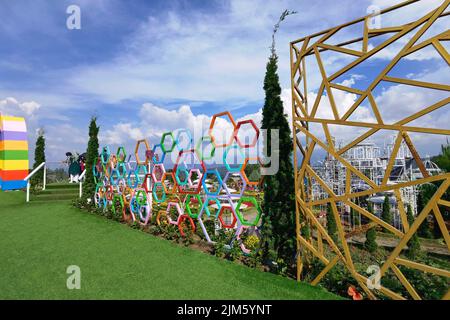 Taman Bunga Celosia Park, Bandungan, Semarang, Indonesia Stock Photo