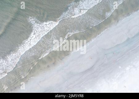 A  bird's eye view of the sea, waves and Hilton Head Island beach, South Carolina Stock Photo