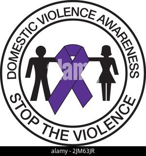 A vector of a stop the violence badge icon on a white background Stock Vector