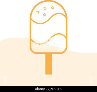 A vector illustration of an ice cream line, contour symbol, Stock Vector