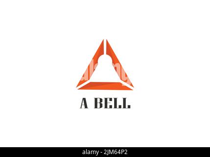 Bell logo design with letter A vector illustration Stock Vector