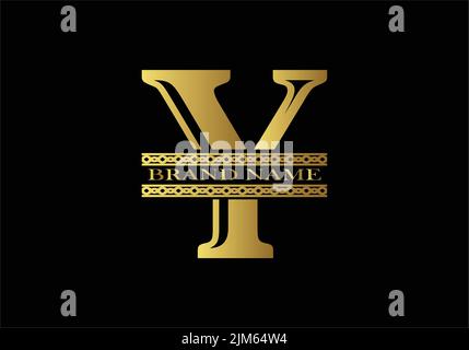 letter Y logo collection with golden unique style Premium Vector Stock Vector
