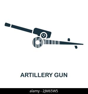 Artillery Gun icon. Monochrome simple line Weapon icon for templates, web design and infographics Stock Vector