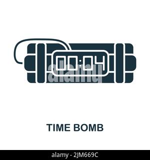 Time Bomb icon. Monochrome simple line Weapon icon for templates, web design and infographics Stock Vector