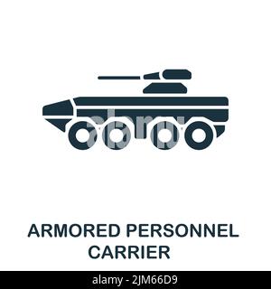 Armored Personnel Carrier icon. Monochrome simple line Weapon icon for templates, web design and infographics Stock Vector