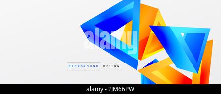 3d triangle abstract background. Basic shape technology or business concept composition. Trendy techno business template for wallpaper, banner, backgr Stock Vector