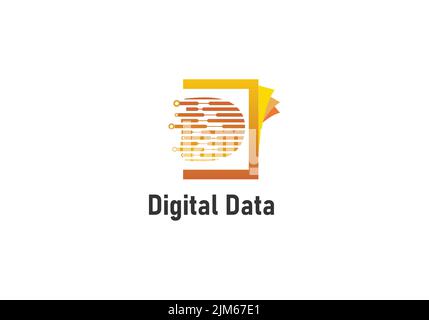 Digital document logo illustration design vector template Stock Vector