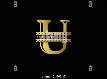 Letter u golden logo premium elegant template vector eps 10 Stock Vector