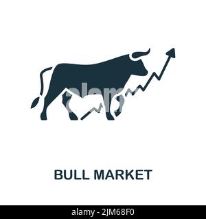 Bull Market icon. Monochrome simple line Stock Market icon for templates, web design and infographics Stock Vector