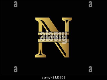 Abstract letter N logo design, Gold, beauty industry, and fashion logo. Cosmetics business, spa salons. yoga, medicine companies, clinics, Stock Vector