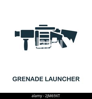 Grenade Launcher icon. Monochrome simple line Weapon icon for templates, web design and infographics Stock Vector