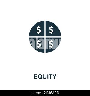 Equity icon. Monochrome simple line Stock Market icon for templates, web design and infographics Stock Vector