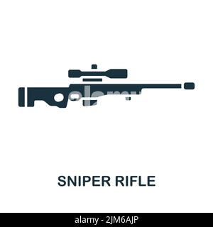 Sniper Rifle icon. Monochrome simple line Weapon icon for templates, web design and infographics Stock Vector