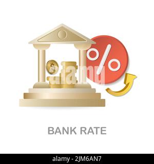 Bank Rate icon. 3d illustration from economic collection. Creative Bank Rate 3d icon for web design, templates, infographics and more Stock Vector